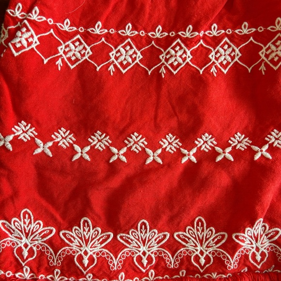 LOFT Size XL Linen Red and White Shorts - Picture 3 of 4